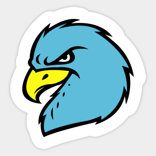 Angry Blue Eagle Logo Sticker